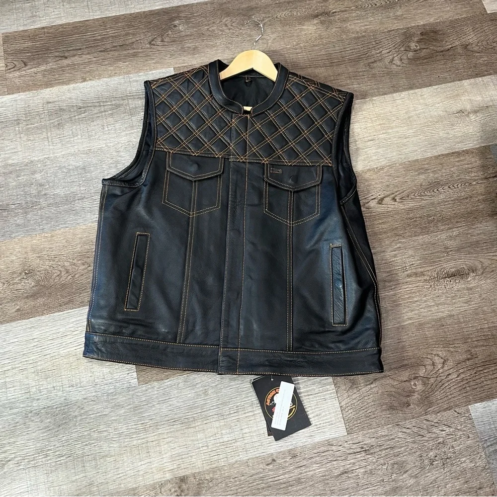 NWT 2XL HARLEY DAVIDSON COLORS BLACK AND ORANGE MENS VEST